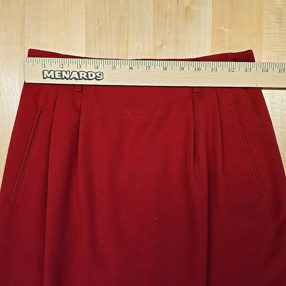 Vintage Talbots Pencil Skirt Womens Size 8 100% Wool Business Career Red Pockets - Picture 3 of 8
